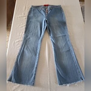 Glo Vintage Button Fly Cutoff Flare Jeans Size 11